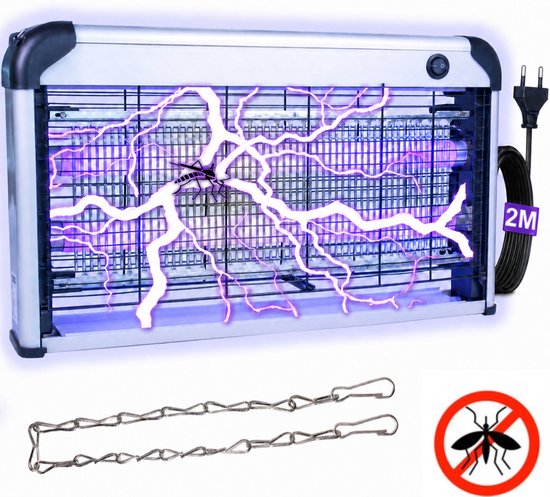 Muggenlamp tot 100m² - 30 Watt Vliegenvanger Elektrisch - 2M Snoer - Voor Binnen en Overdekte Buitenruimtes
