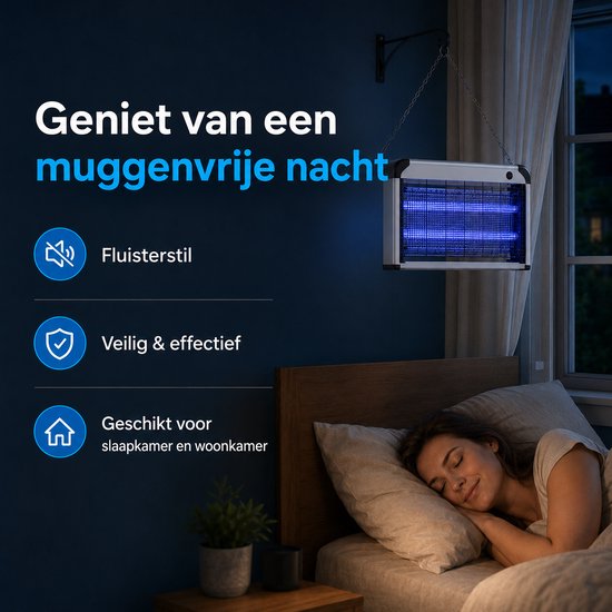 Muggenlamp tot 100m² - 30 Watt Vliegenvanger Elektrisch - 2M Snoer - Voor Binnen en Overdekte Buitenruimtes