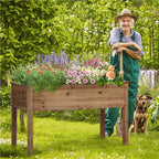 Rigney Outdoor verhoogde plantenbak van sparrenhout met stoffen voering en afwateringsgaten