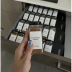 Xivada Glazen Kruidenpotjes Met Stickers - 48x - Vierkant - Zwart - Met Strooideksel